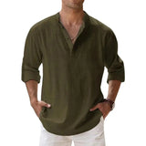 Men’s Linen Henley Shirt