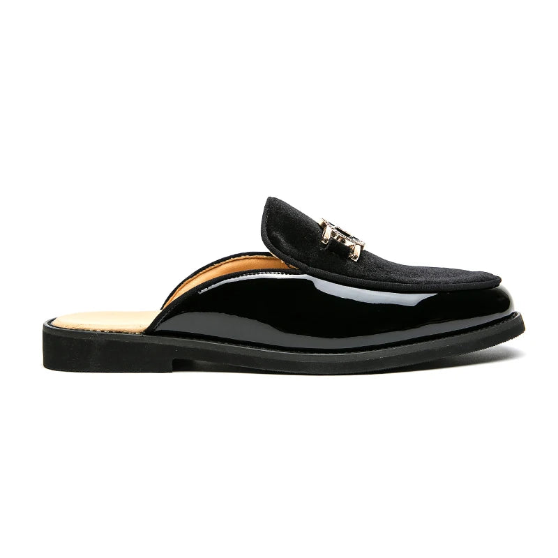 Men’s Black Leather Mules