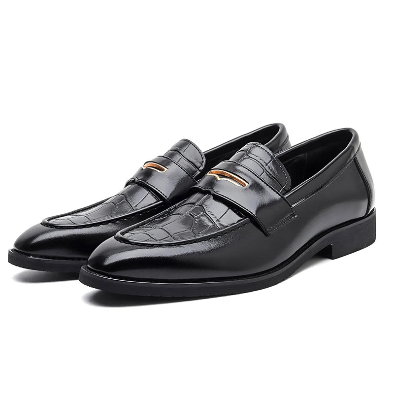 Men’s Black PU Leather Loafers