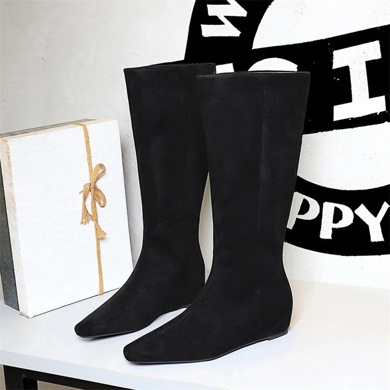 Korean Suede Knee High Boots