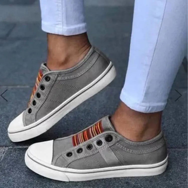 Women Canvas Shoes Slip On Thick Sole Loafers