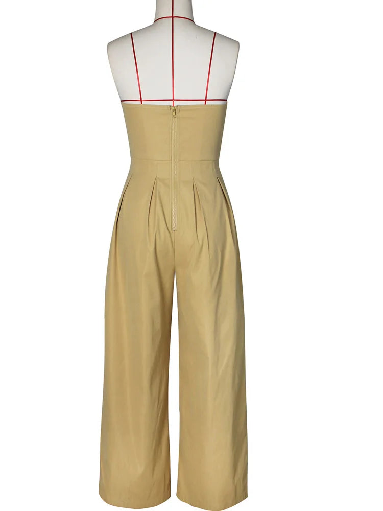 Glamora™ – Strapless Palazzo Clubwear Jumpsuit (Bold, Sexy & Flowy)