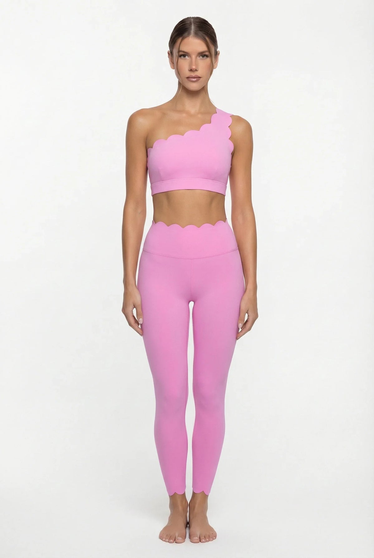 Blush One-Shoulder Yoga Set