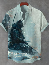 Men’s Funny Cat Lapel Shirt
