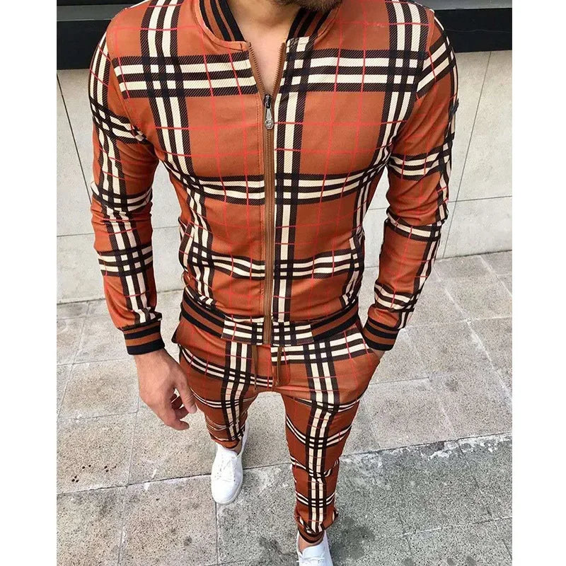 Men's Checkered Sports Tracksuit