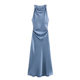 Luxe Satin Midi Elegance Dress