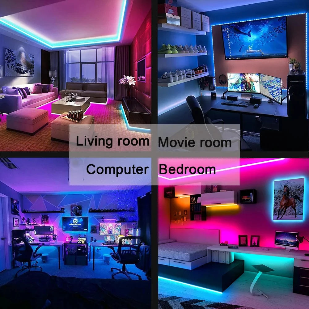 Smart Bluetooth LED Strip Lights – App & Remote Control