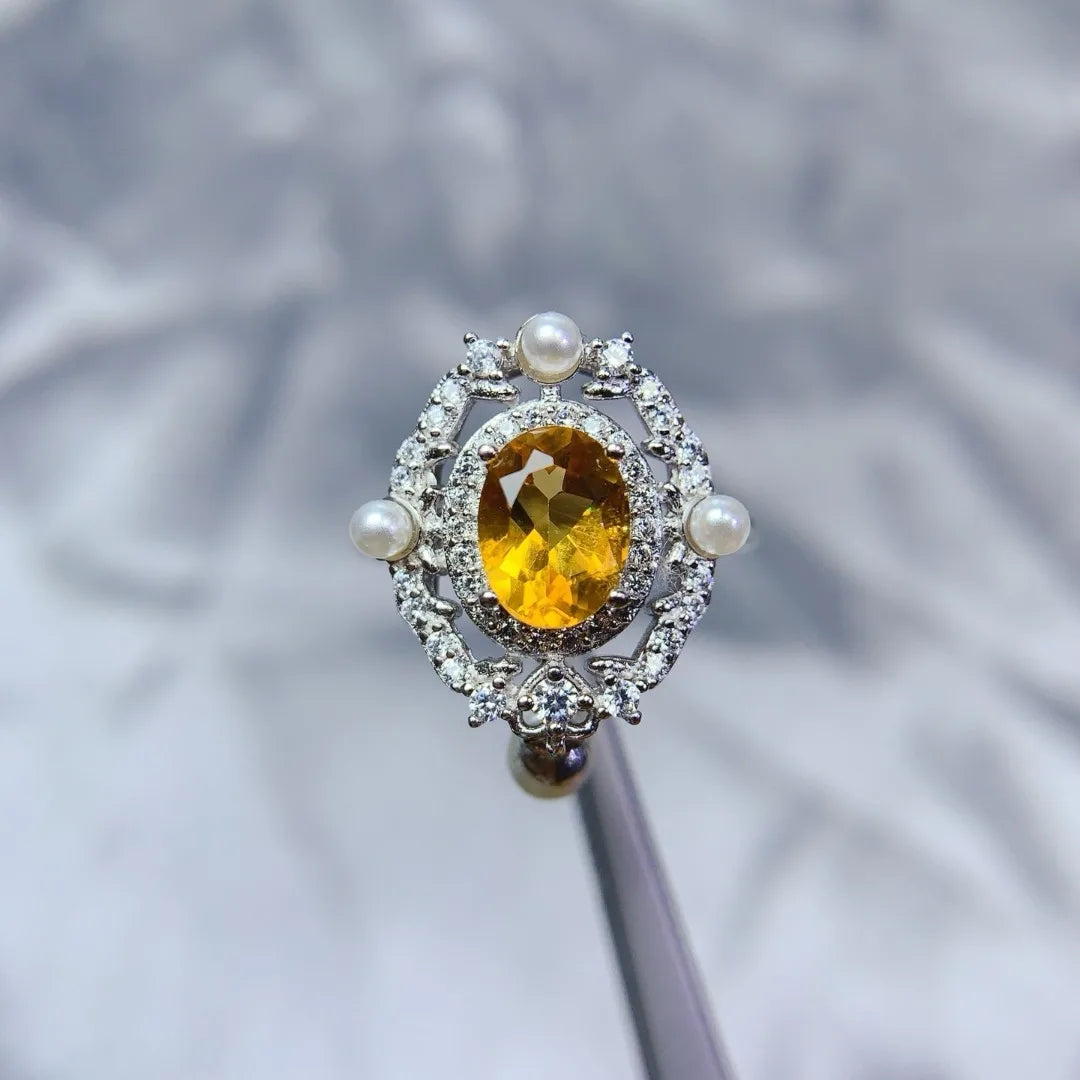 S925 Sterling Silver Luxury Crystal Ring