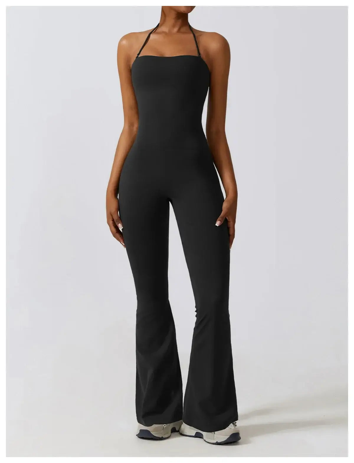 Women Backless Flared Yoga Jumpsuit