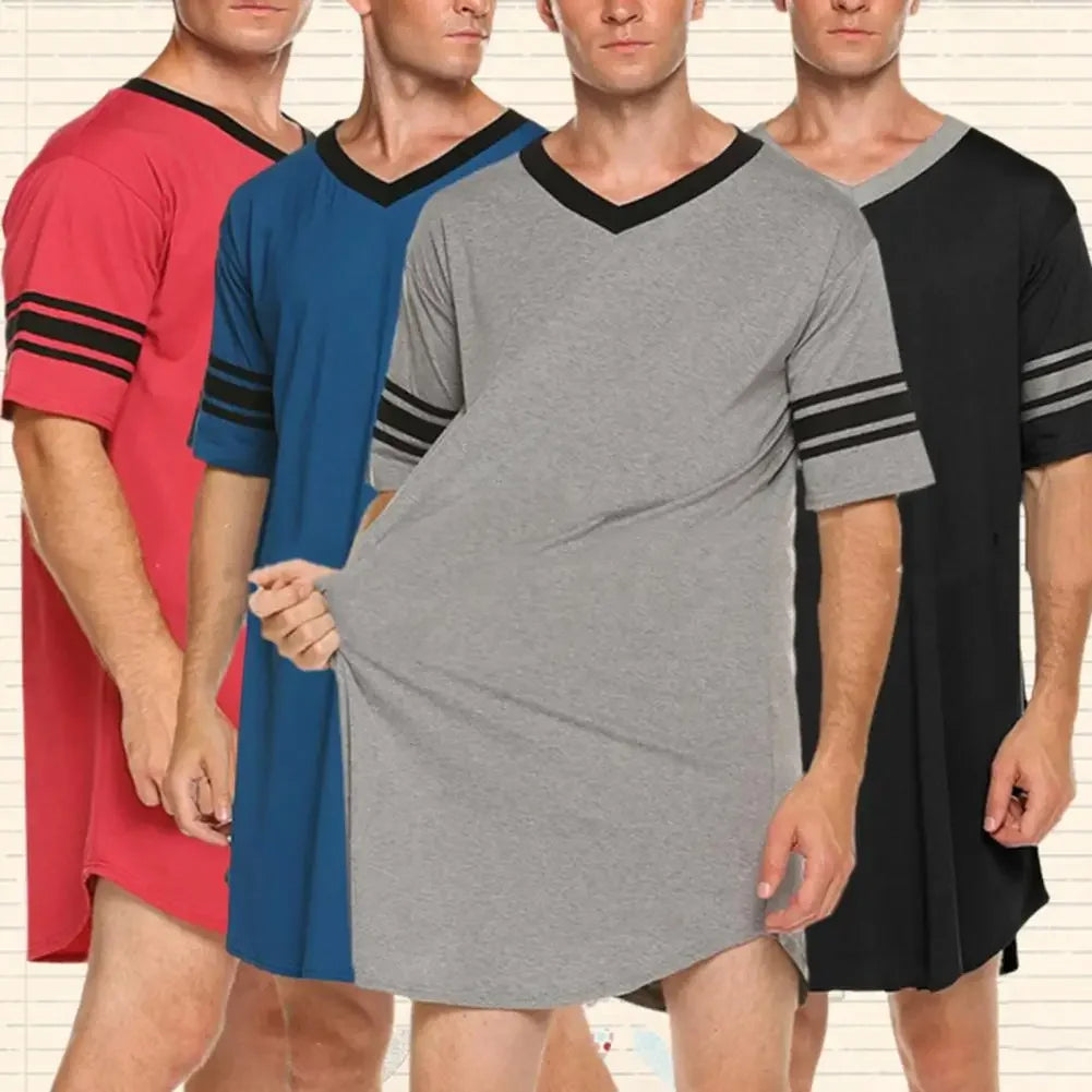 Men’s Contrast Sleep Shirt Robe