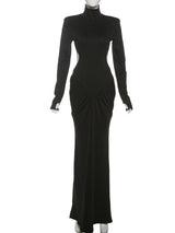 Women's Backless Ruched Maxi Dress