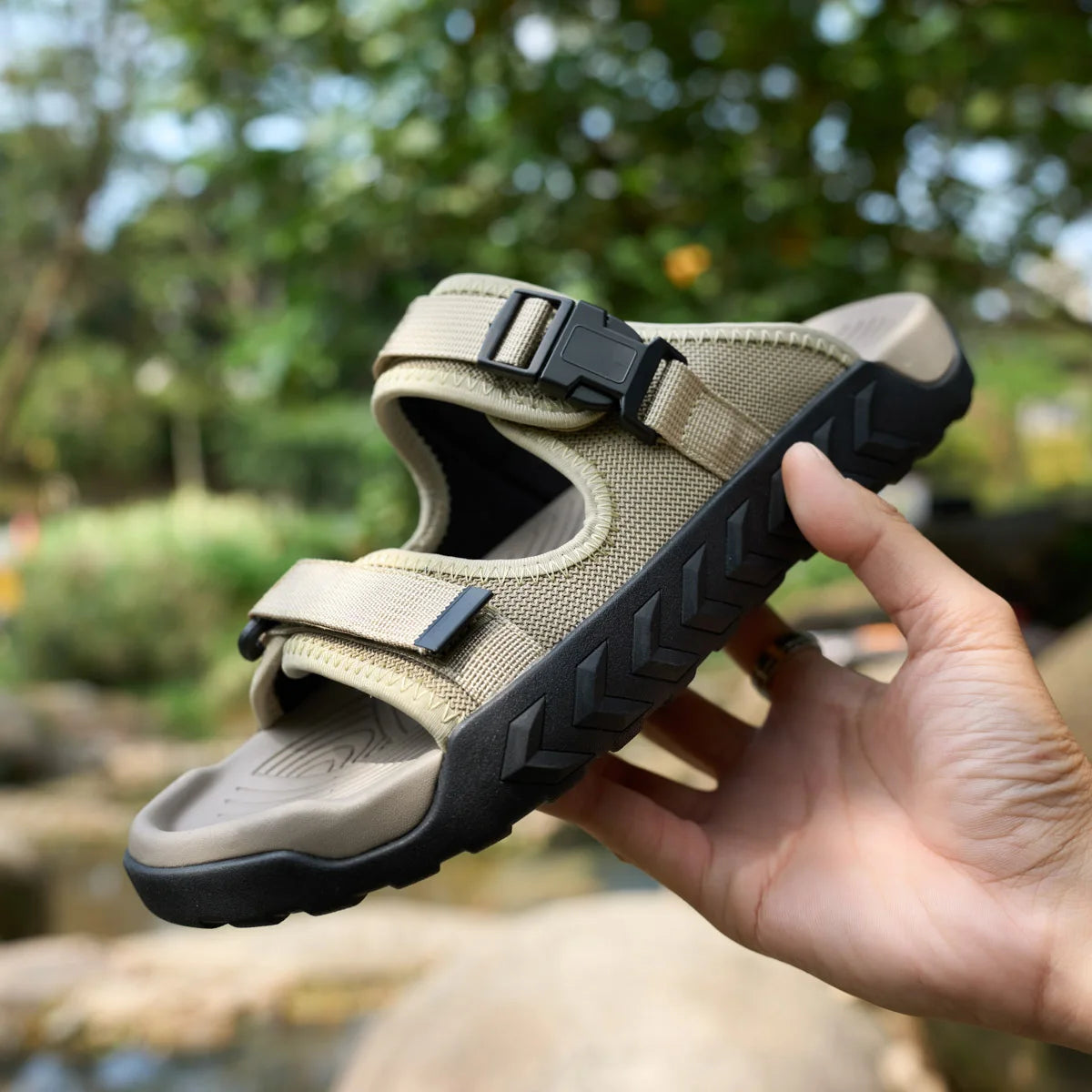 Men Webbing Outdoor Slip On Sandals