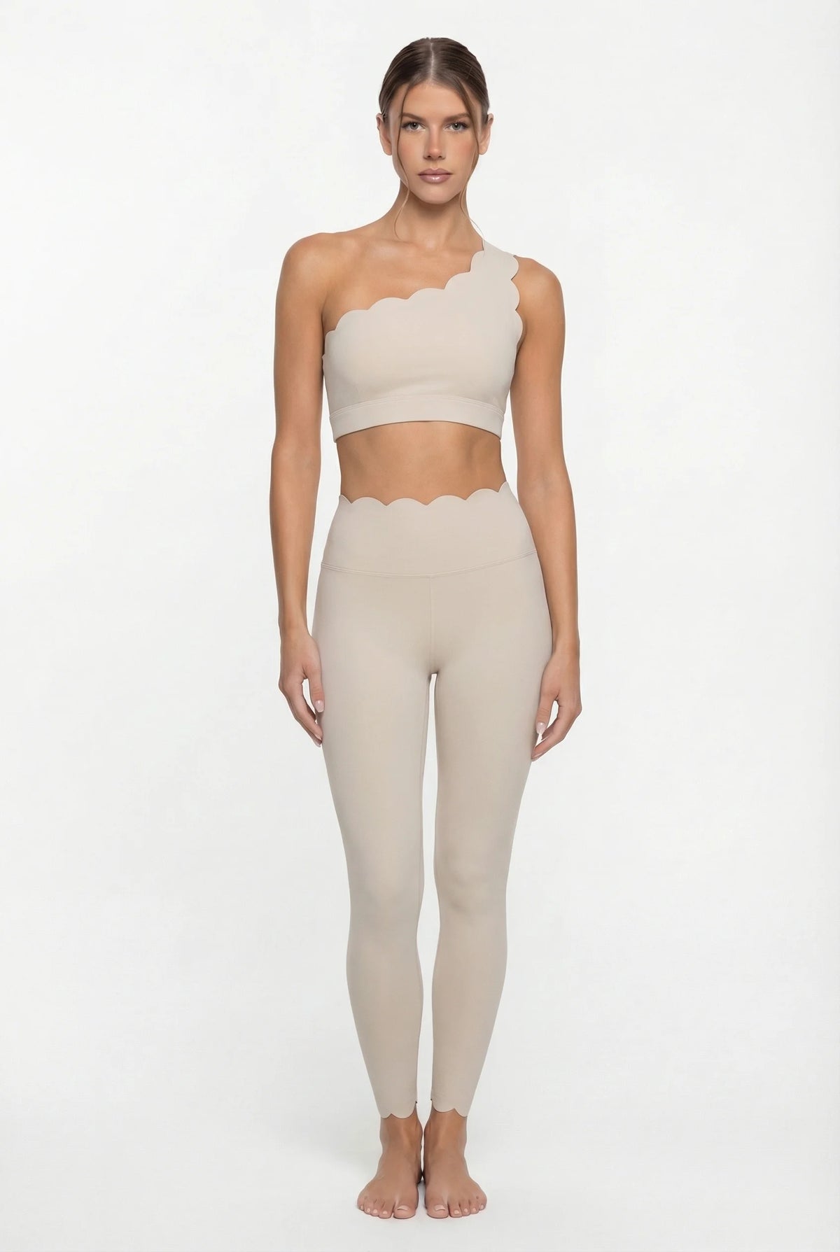 Blush One-Shoulder Yoga Set