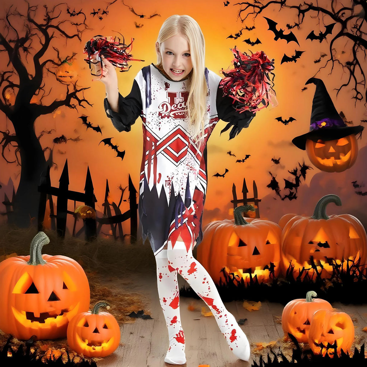 Kids Horror Cheerleader Costume