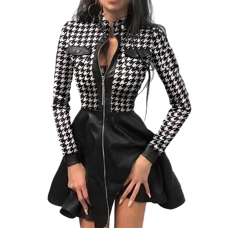 Women's Lace Patchwork Mini Dress