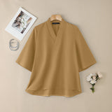 Kyoto Cross V-Neck Tunic Blouse