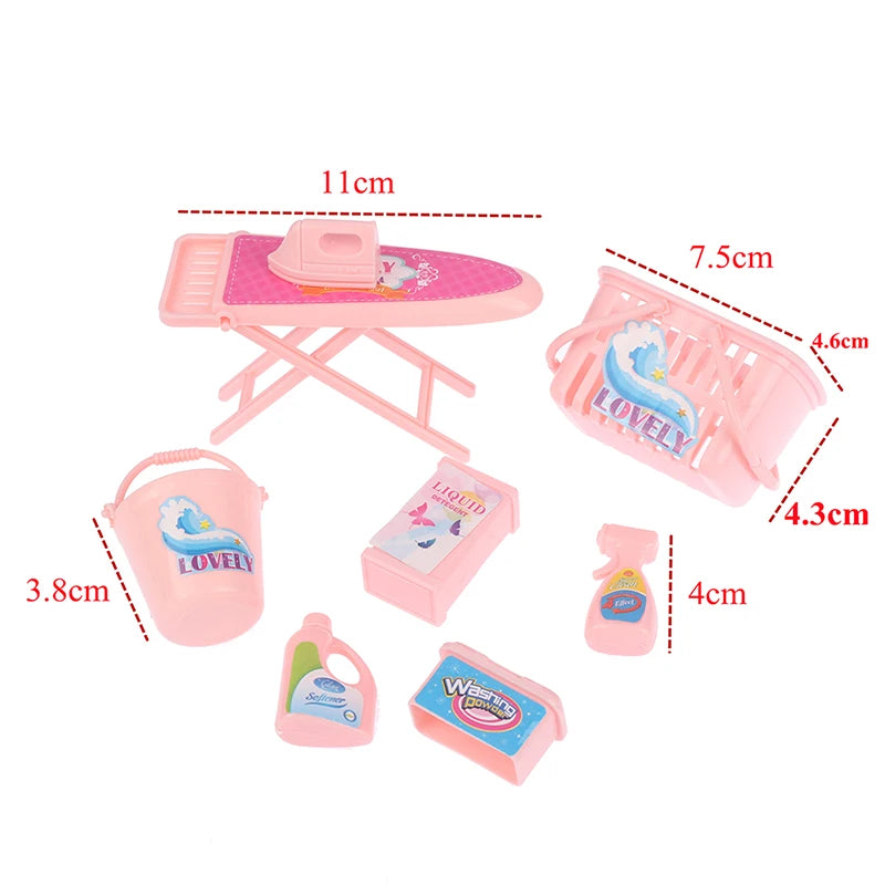 Kids Dollhouse Laundry Play Set