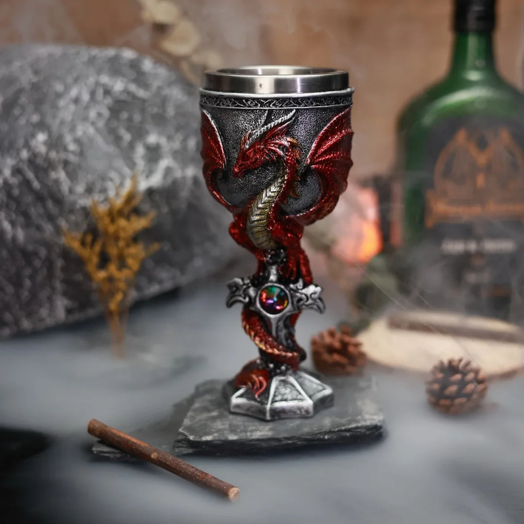 Medieval Dragon Goblet Wine Glass