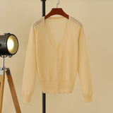 Korean V-Neck Cropped Cardigan Women's Sweater