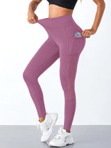 High-Waist Mesh Patchwork Women's Yoga Leggings – Hip Lifting Workout Pants