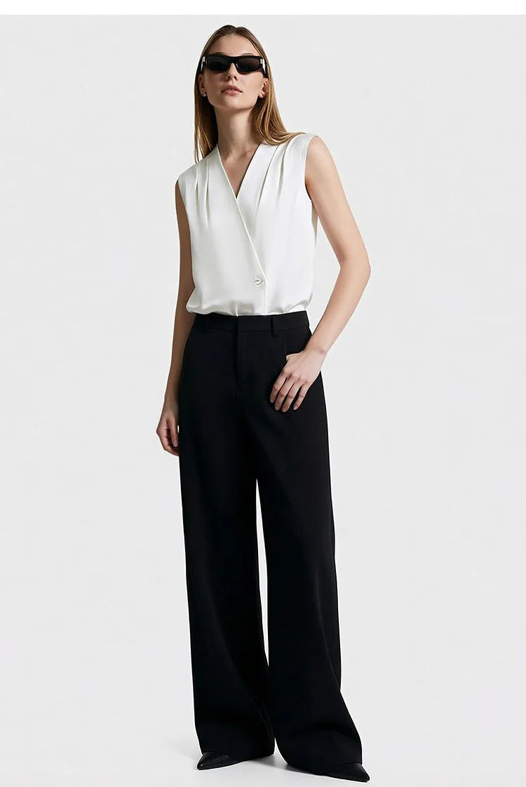 Amii Sleeveless Chiffon Office Blouse