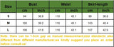 Size chart for Bamboo Green Hanfu Dress outlining measurements for bust, waist, and skirt length in centimeters and inches.