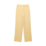Lapel Zip Wide Leg Pant Set