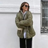 Women Quilted Padded Black Jacket