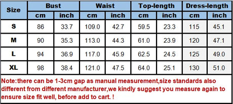 Size chart for Women's Fairy Hanfu dress including measurements for bust, waist, top-length, and dress-length.
