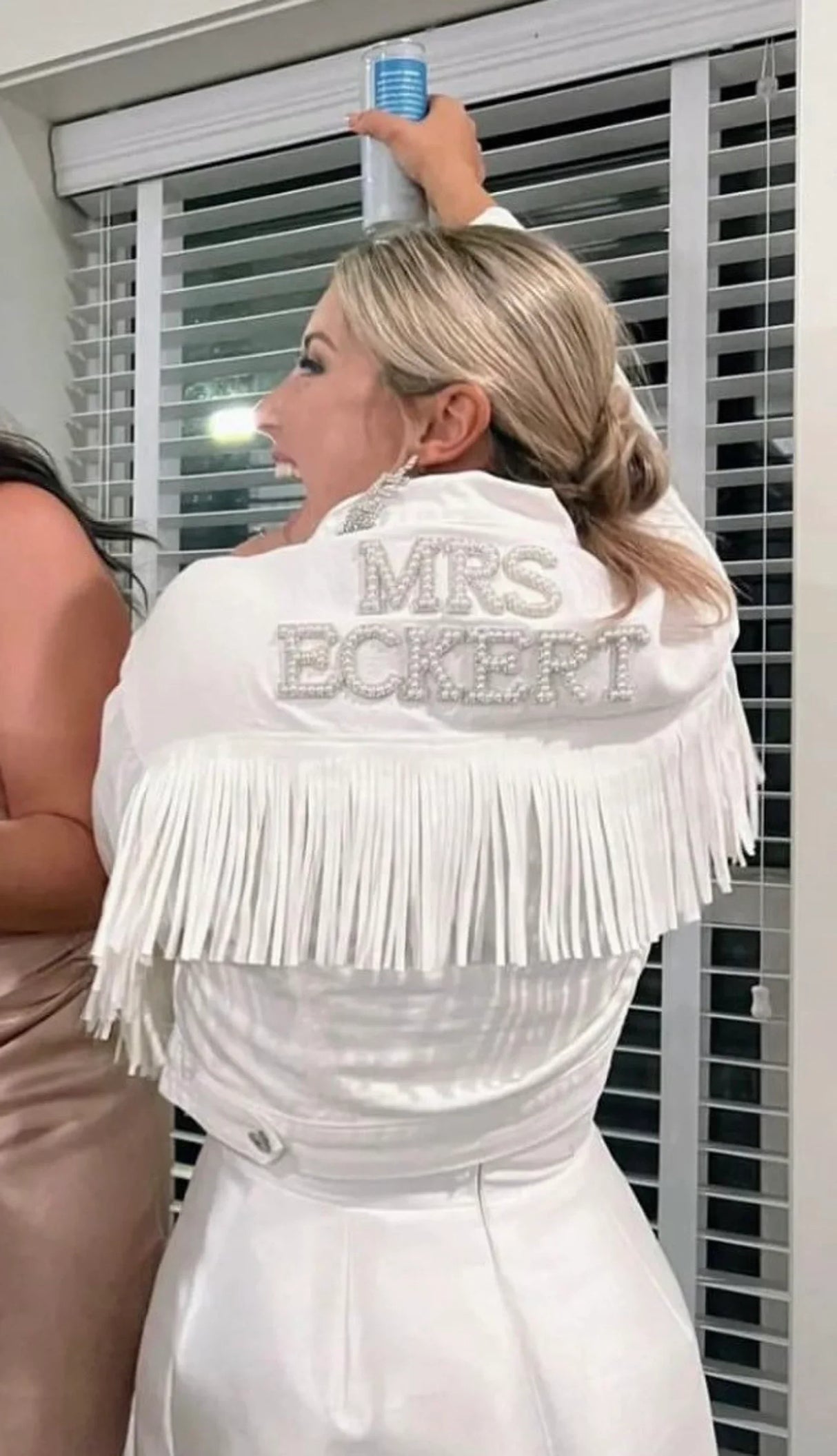 Personalised Pearl Denim Jacket for Bachelorette Party