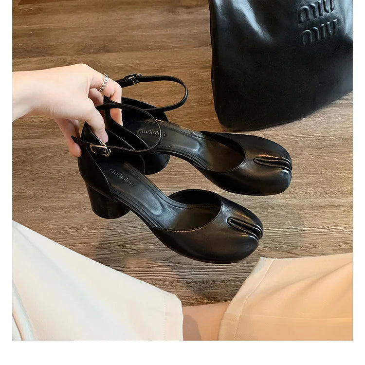Women’s Leather Square Toe High Heel Pumps