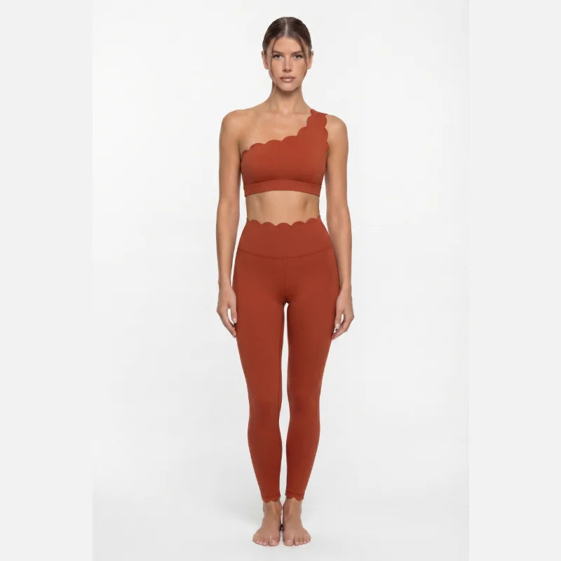 Blush One-Shoulder Yoga Set