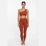 Blush One-Shoulder Yoga Set