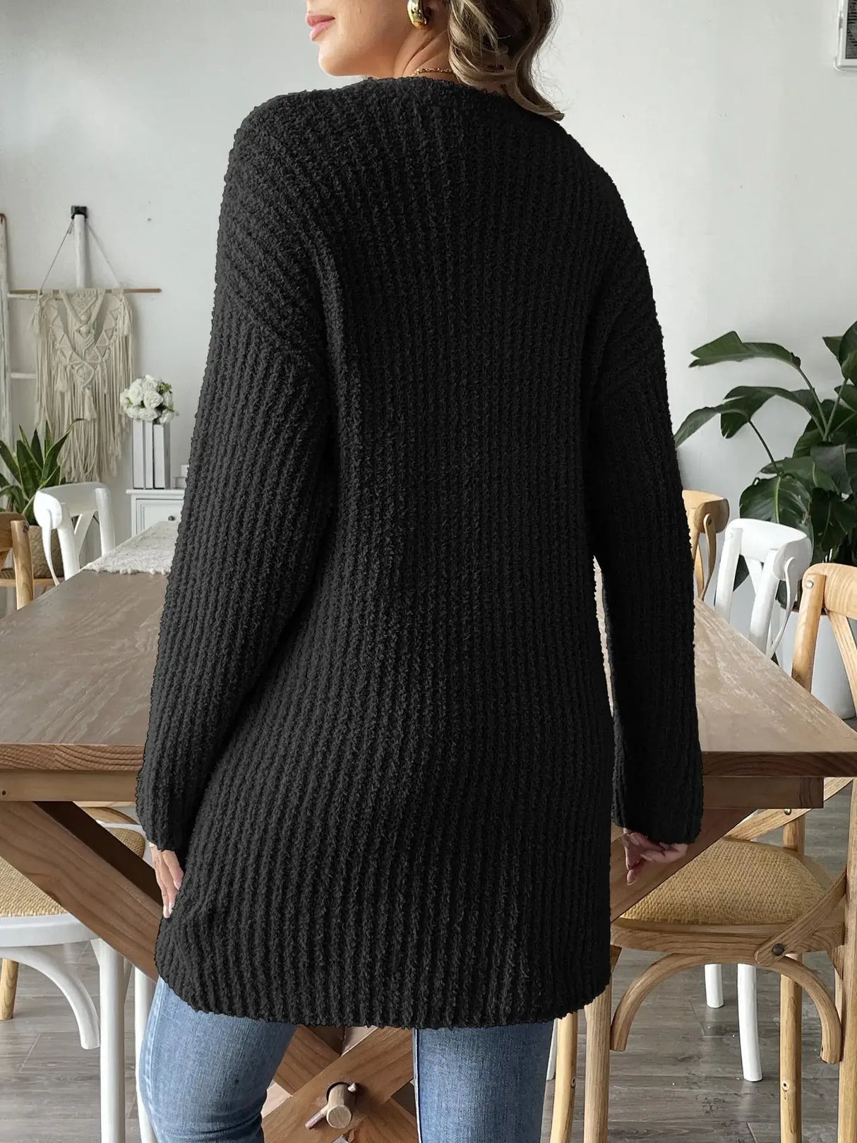 Women Long Sleeve Pocket Knit Cardigan
