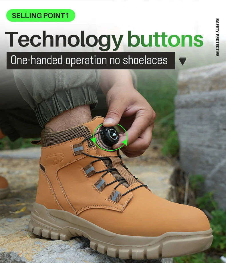 Men Waterproof Safety Work Boots