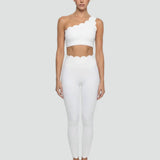 Blush One-Shoulder Yoga Set