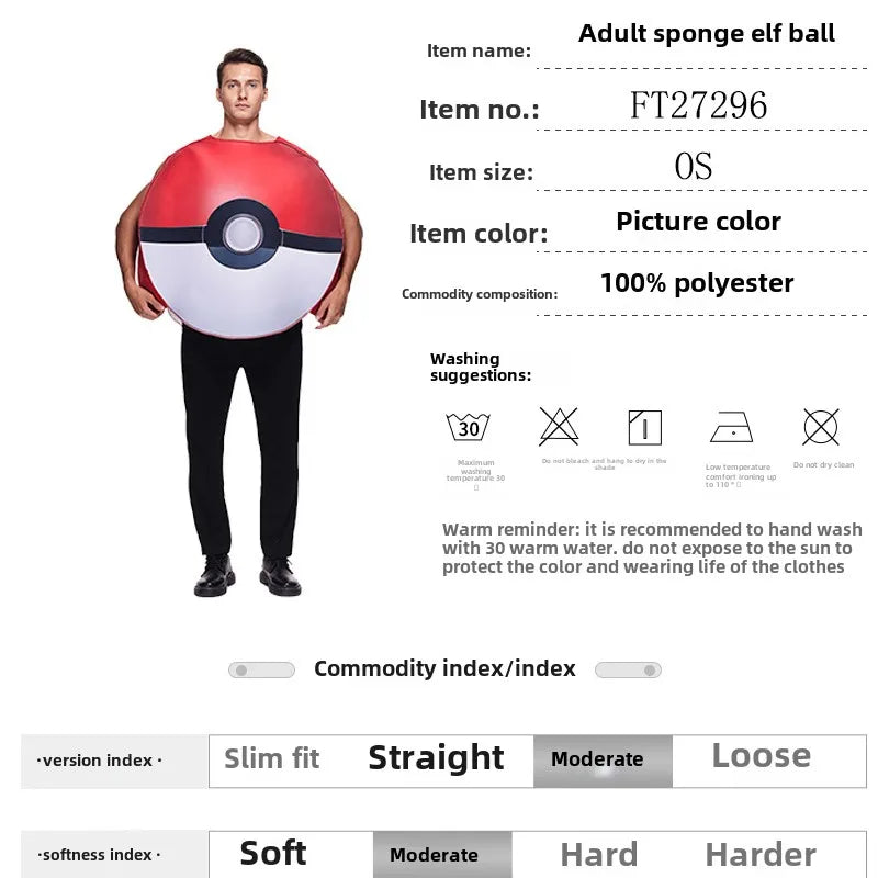 Pokeball Anime Cosplay Costume
