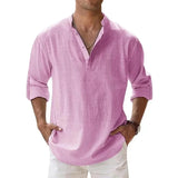 Men’s Linen Henley Shirt