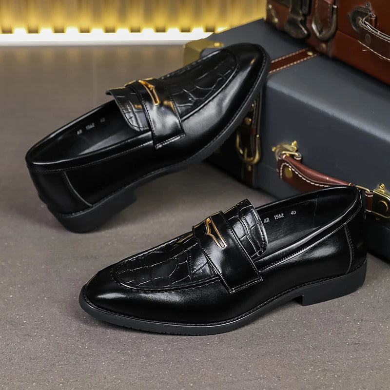 Men’s Black PU Leather Loafers