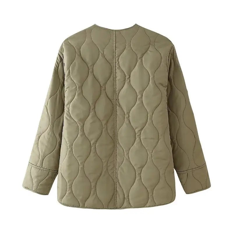 Women Quilted Padded Black Jacket