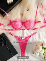 Floral Embroidery Lingerie Set