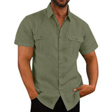 Men's Plus Size Cotton Linen T-Shirt – Summer Solid
