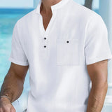 Heritage Linen Stand Collar Shirt