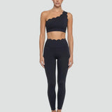 Blush One-Shoulder Yoga Set