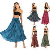 Women Vintage Plaid Button Midi Skirt
