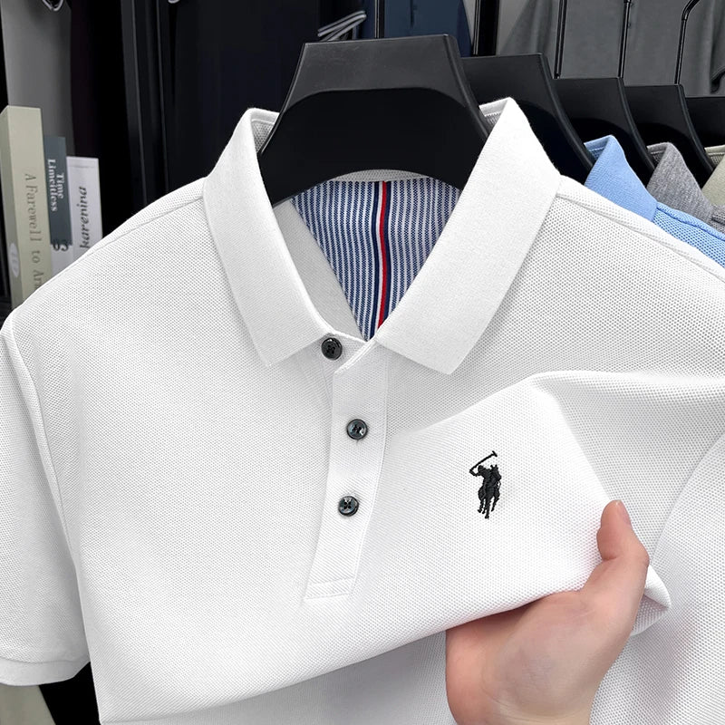 Men Cotton Embroidered Polo Shirt