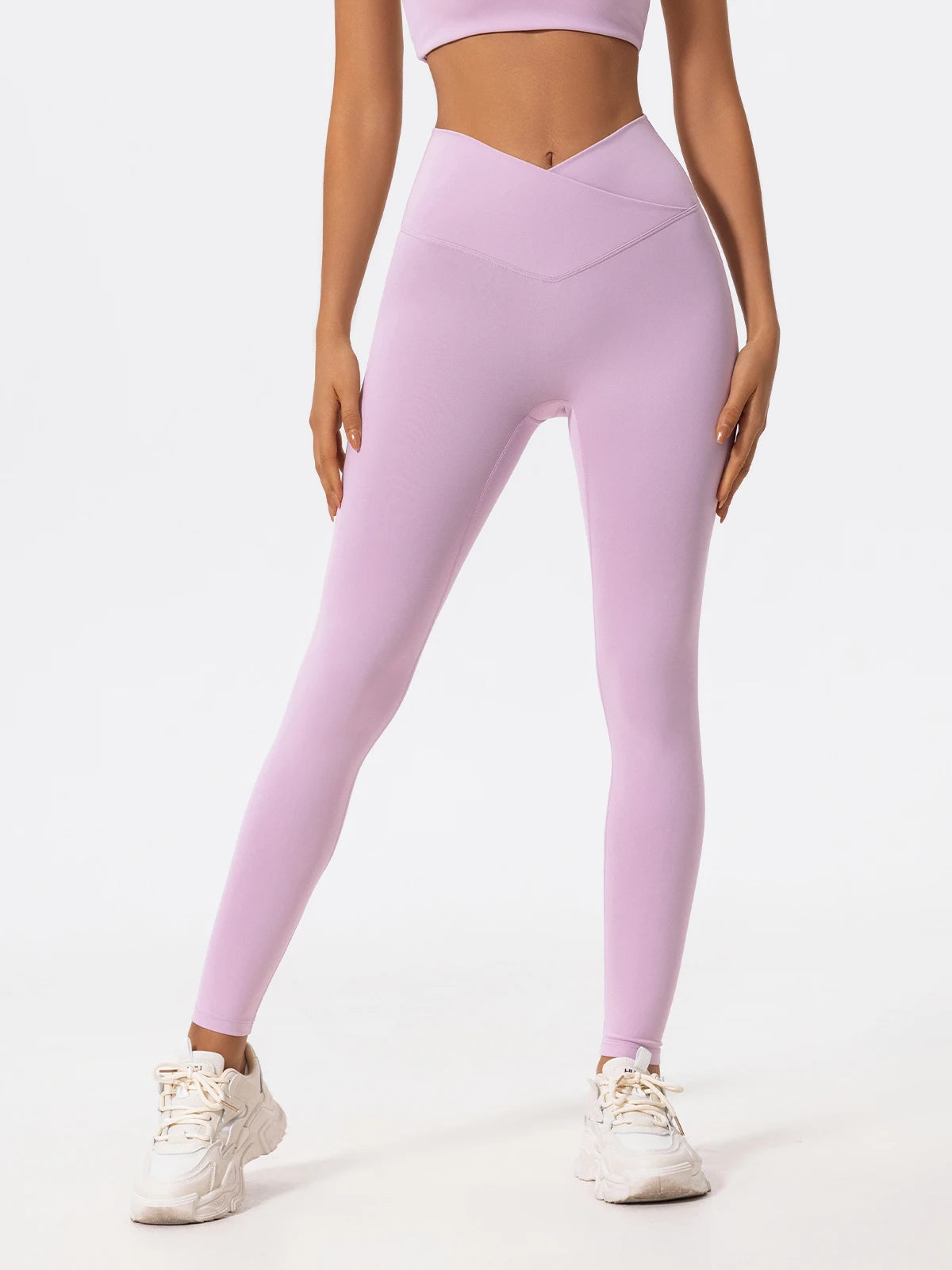 Hearuisavy Cross Waist Push-Up Yoga Leggings – High Waist Gym Pants