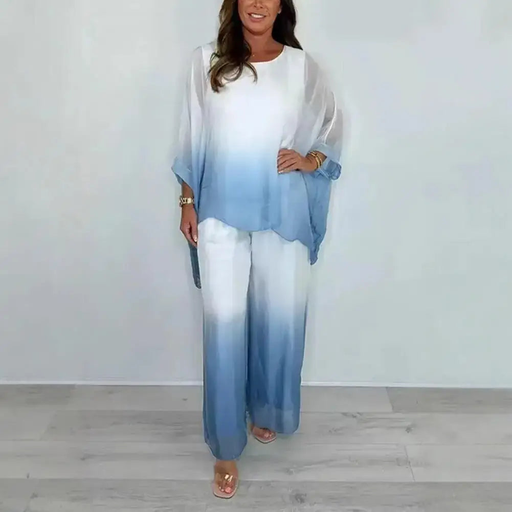 Women Chiffon Gradient Pants Set