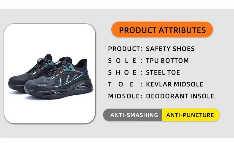 Women Safety Shoes Breathable Fashion Sneakers