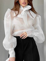 Aurora Organza Bow Blouse
